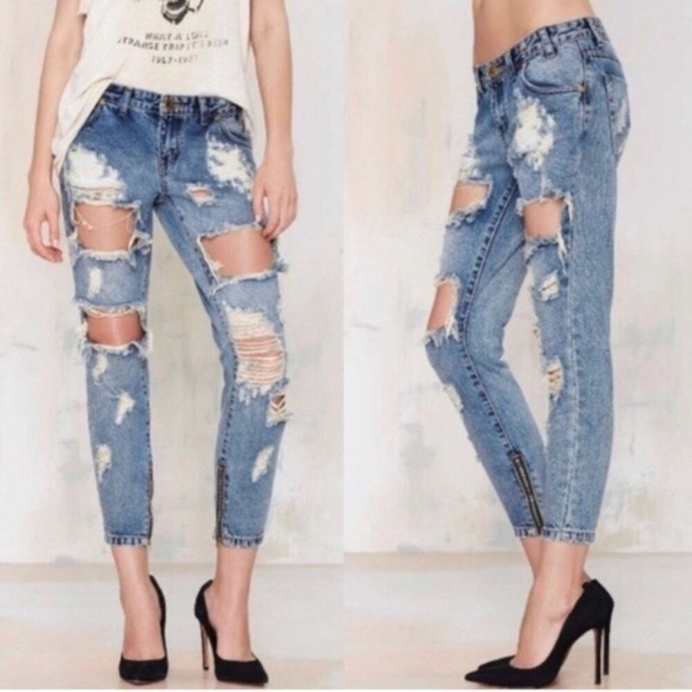 One Teaspoon Trashed Free Birds Jeans Distressed Size‎ 28